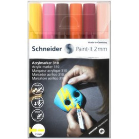 Marcadores permanentes MARCADOR ACRYLIC SCHNEIDER PAINT-IT 310 CONICO (2 mm) ESTUCHE de 6