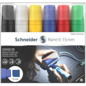 Marcadores permanentes MARCADOR ACRYLIC SCHNEIDER PAINT-IT 330 (15 mm) ESTUCHE 6 25401177  100430044
