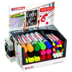 Marcadores de tiza líquida MARCADOR TIZA LIQUIDA EDDING EXPOSITOR de 44 (WINDOW MARKER)