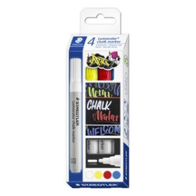Marcadores de tiza líquida MARCADOR TIZA LIQUIDA STAEDTLER CHALK MARKER 344 ESTUCHE DE 4 15701046  2008210201