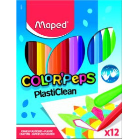 Ceras de colores CERAS MAPED PLASTICLEAN COLOR PEPS ESTUCHE DE 12 30301988  10351003