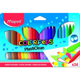Ceras de colores CERAS MAPED PLASTICLEAN COLOR PEPS ESTUCHE DE 24 11201220  BTR151-12-3
