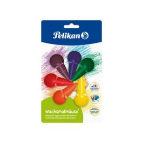 Ceras de colores CERAS PELIKAN FORMA RATON COLORES BASICOS BLISTER DE 6 (803328) 10210198  DK401AZ