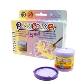 Témperas líquidas TEMPERA PLAYCOLOR LIQUID 40 ml (bote) PASTEL ESTUCHE de  6 10205848  89730
