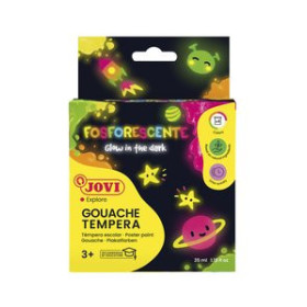 Témperas líquidas TEMPERA JOVI FOSFORESCENTE  55 ml (bote) ESTUCHE de 4 COLORES 10202834  30805-SSB6