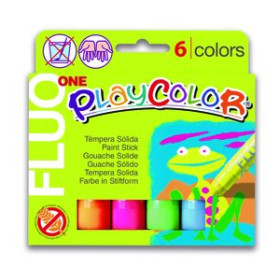Témperas sólidas TEMPERA SOLIDA PLAYCOLOR FLUO ONE 10Gr. ESTUCHE de 6 COLORES 10205831  302422081