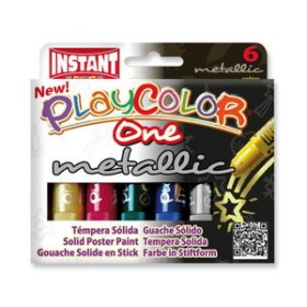 Témperas sólidas TEMPERA SOLIDA PLAYCOLOR METALLIC ONE 10Gr. ESTUCHE de 6 COLORES 10206444  182634864