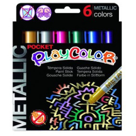 Témperas sólidas TEMPERA SOLIDA PLAYCOLOR METALLIC POCKET 5Gr. ESTUCHE de 6 COLORES 10202787  12553S01