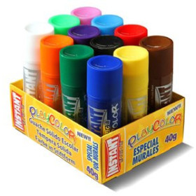 Témperas sólidas TEMPERA SOLIDA PLAYCOLOR MURAL 40Gr. BANDEJA de 12 COLORES 10202556  42814