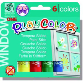 Témperas sólidas TEMPERA SOLIDA PLAYCOLOR ONE WINDOW 10Gr. ESTUCHE de 6 COLORES 10202999  42815
