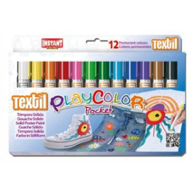 Témperas sólidas TEMPERA SOLIDA INSTANT PLAYCOLOR TEXTIL POCKET 5Gr. ESTUCHE de 12 COLORES 10202862  AR001005