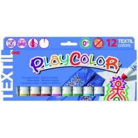 Témperas sólidas TEMPERA SOLIDA PLAYCOLOR TEXTIL ONE 10Gr. ESTUCHE de 12 COLORES 10206229  AR001207