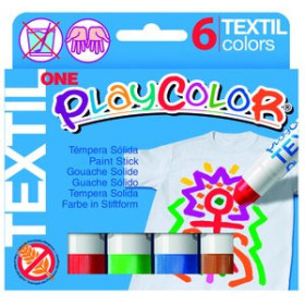 Témperas sólidas TEMPERA SOLIDA PLAYCOLOR TEXTIL ONE 10Gr. ESTUCHE de 6 COLORES 10206230  AR002407