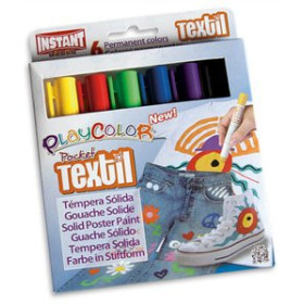 Témperas sólidas TEMPERA SOLIDA PLAYCOLOR TEXTIL POCKET 5Gr. ESTUCHE de 6 COLORES 10203968  18931