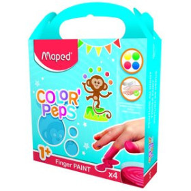 Pinturas de dedos PINTURA de DEDOS MAPED CAJA DE 4 x 80g (azul