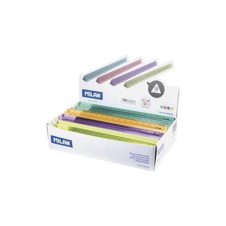 Instrumentos de medida REGLA TRIANGULAR MILAN 15 cm NEW LOOK EXPOSITOR de 60 10204296  323 C10 HA