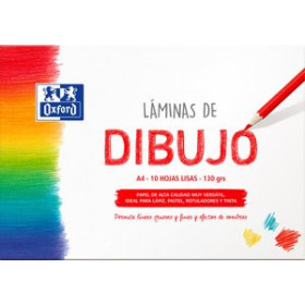 Papel técnicas secas: Blocs y láminas LAMINA de DIBUJO OXFORD 130g PACK de 10 A4 LISO 10206520  2205231