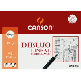Papel técnicas secas: Blocs y láminas LAMINA GUARRO-CANSON DIBUJO MARCA MAYOR 160g MINI-PACK de 10 A3 10206519  2205177
