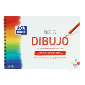 Papel técnicas secas: Blocs y láminas BLOC DE DIBUJO OXFORD CON ESPIRAL LISO A3+ 130g 20h (rojo) 10204996  318 WP8-2