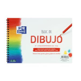 Papel técnicas secas: Blocs y láminas BLOC DE DIBUJO OXFORD CON ESPIRAL LISO A5+ 130g 20h (rojo) 10203796  318 B10