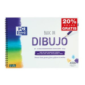 Papel técnicas secas: Blocs y láminas BLOC DE DIBUJO OXFORD CON ESPIRAL LISO con RECUADRO A4+ 130g 20h (lila) 10204302  318 C14
