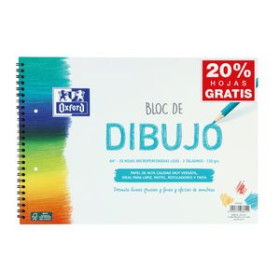 Papel técnicas secas: Blocs y láminas BLOC DE DIBUJO OXFORD CON ESPIRAL LISO 2 TALADROS A4+ 130g 20h (azul) 10204572  319 F-9