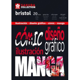 Papel técnicas húmedas: Blocs y láminas BLOC DE DIBUJO SAKURA COMIC Y MANGA ENCOLADO LISO A5 250g 20h 10205956  100436038