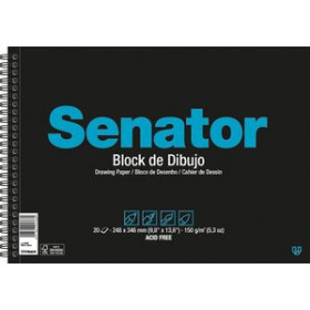 Papel técnicas húmedas: Blocs y láminas BLOC DE DIBUJO SENATOR CON ESPIRAL LISO A3 150g 20h 10205955  100436037