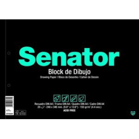 Papel técnicas húmedas: Blocs y láminas BLOC DE DIBUJO SENATOR CON ESPIRAL LISO Fº PROLONGADO 150g 20h 10203082  XBR12A