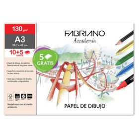 Papel técnicas secas: Blocs y láminas LAMINAS DIBUJO FABRIANO A3 130g LISA BOLSA DE 10 10203364  WS-TBHS-48P-A