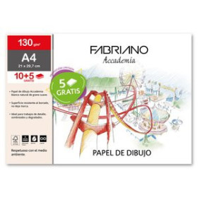 Papel técnicas secas: Blocs y láminas LAMINAS DIBUJO FABRIANO A4 130g 21x29