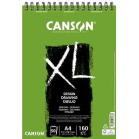 Papel técnicas secas: Blocs y láminas BLOC DE DIBUJO CANSON XL DESSING CON ESPIRAL GRANO FINO A4 160g 50h 10203100  ABT-126