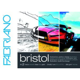 Papel técnicas húmedas: Blocs y láminas BLOC DE DIBUJO FABRIANO BRISTOL ILLUSTRAZIONE ENCOLADO A4 250g 20h 10203149  ABT-815