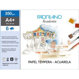 Papel técnicas húmedas: Blocs y láminas LAMINAS ACUARELA FABRIANO A4+ 24x32cm   350 gr. BOLSA DE 6 10203355  ABT-N52