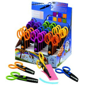 Tijeras escolares zig-zag y cor.creativ. TIJERAS FAIBO DENTADA 13 cm SURTIDO EXPOSITOR DE 24 62501857  812597859