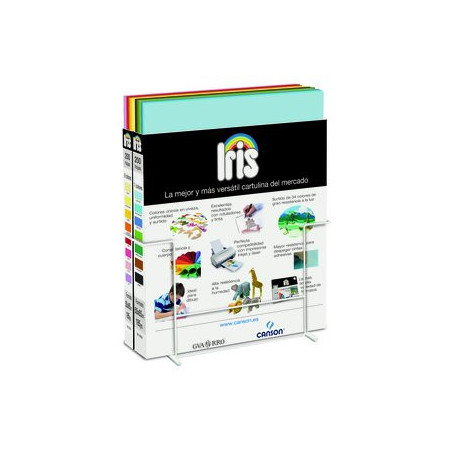 Cartulinas CARTULINA 50x65 cm IRIS 185g CAJAS EXPOSITORAS 2x200 uds(15 colores) CONTENIDO sin SOPORTE 62401416  612409754