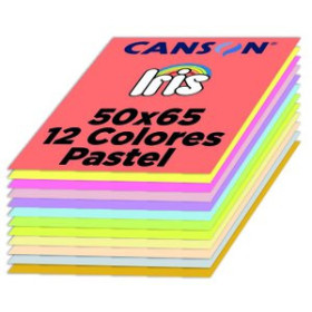 Cartulinas CARTULINA 50x65 cm IRIS 185g COLORES PASTEL PAQUETE de 120 62501453  612530773