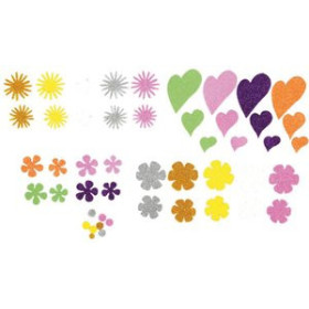 Goma EVA GOMA EVA FIXO KIDS ADHESIVA con PURPURINA FLORES Y CORAZONES PACK 64 FIGURAS 62501996  342492916