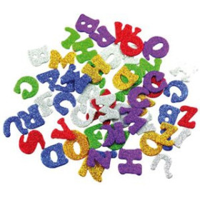 Goma EVA GOMA EVA FIXO KIDS ADHESIVA con PURPURINA LETRAS PACK 78 FIGURAS 62501992  842492607