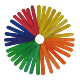 Palillos y pinzas de madera PALILLOS PLANOS FIXO KIDS MADERA COLORES 15 cm. PACK de 50 62501580  612543774