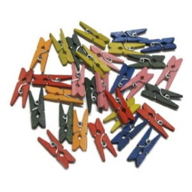 Palillos y pinzas de madera PINZAS SMART MADERA COLORES PACK de 30 62501116  612501524