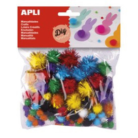 Pom-pom y plumas POM POM APLI COLORES BRILLANTES SURTIDOS BOLSA de 78 62501112  612501196