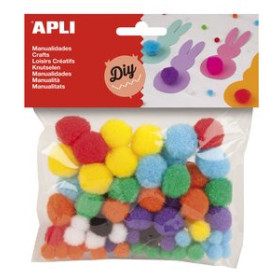 Pom-pom y plumas POM POM APLI COLORES SURTIDOS BOLSA de 78 62501280  612513774