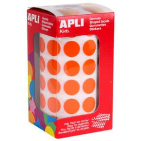 Gomets en rollo y caja GOMETS APLI  ROLLO 59h CIRCULO Ø 15 mm NARANJA 2.832 uds. (11483) 62501709  812567859