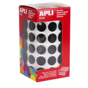 Gomets en rollo y caja GOMETS APLI  ROLLO 59h CIRCULO Ø 15 mm NEGRO 2.832 uds. (11487) 62501700  812567040