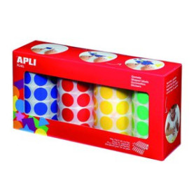 Gomets en rollo y caja GOMETS APLI  ROLLO 59h CIRCULO Ø 20 mm (AM-AZ-RJ-VD) 7.080 uds. (13793) 62403980  612470232