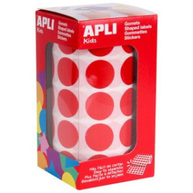 Gomets en rollo y caja GOMETS APLI  ROLLO 59h CIRCULO Ø 20 mm ROJO 1.770 uds. (04861) 62404812  812442015