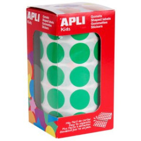 Gomets en rollo y caja GOMETS APLI  ROLLO 59h CIRCULO Ø 20 mm VERDE 1.770 uds. (04862) 62501488  512536666