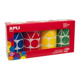 Gomets en rollo y caja GOMETS APLI  ROLLO 59h XL FIGURAS GEOM.(CL.