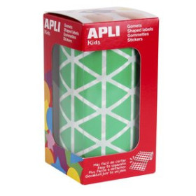 Gomets en rollo y caja GOMETS APLI  ROLLO 59h TRIANGULO 20 mm VERDE 2.832 uds. (04870) 62205353  612227894